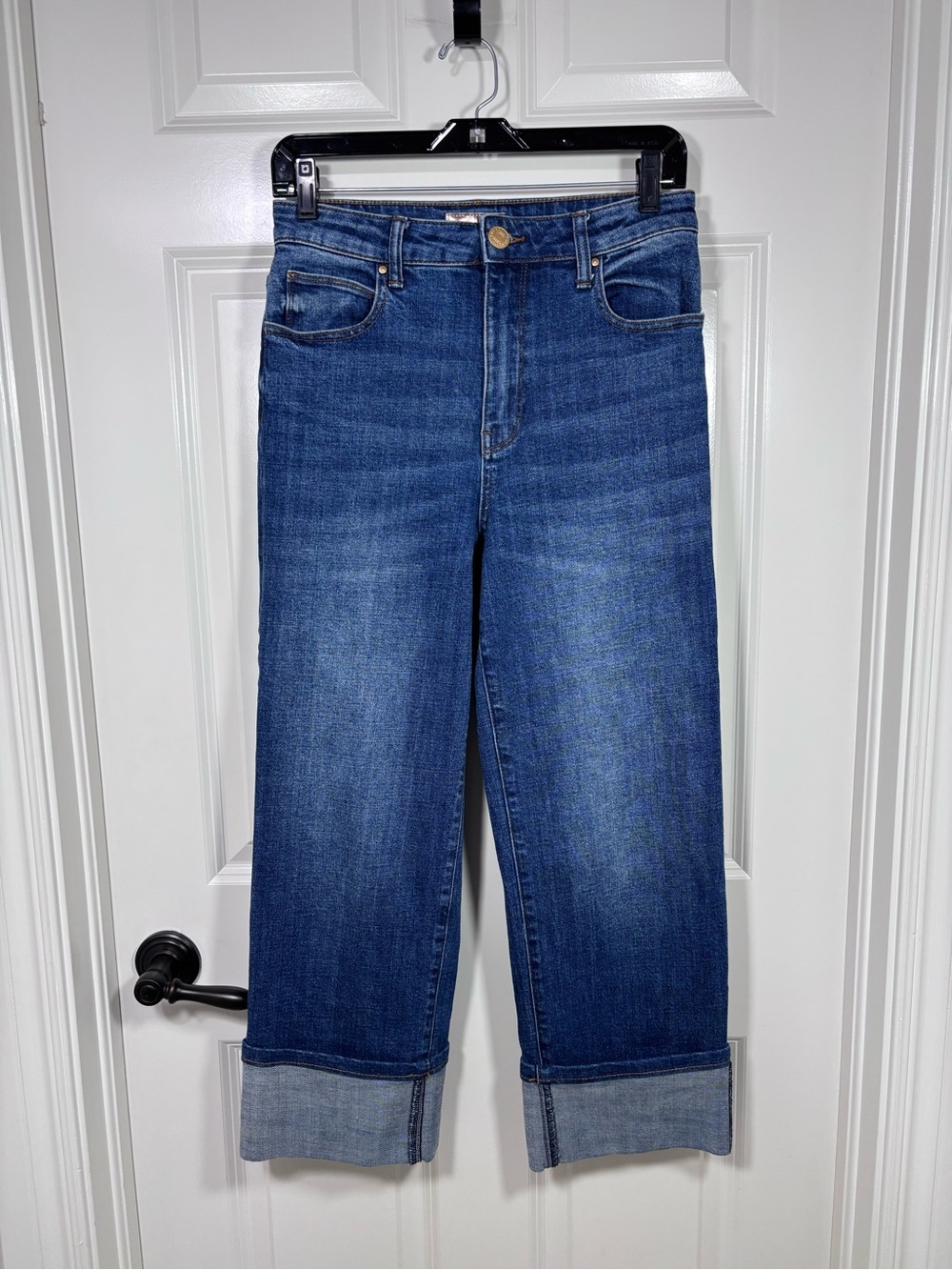 Kut From the Kloth Siena High Rise  Wide Leg Cuffed Jeans Women’s 0 Medium Wash